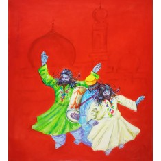 Hussain Chandio, 19 x 21 Inch, Acrylic on Canvas, Figurative Painting-AC-HC-261